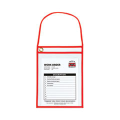Document Protectors; Document Type: Shop Ticket Holder ; Material: Vinyl ; Color: Red ; For Document Width: 9in ; For Document Length: 12in ; Number Of Pieces: 15